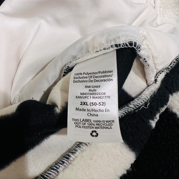 Men's Faux Sherpa fleece Sherling Trucker Jacket geometric streetwear Y2K 2XL - Picture 10 of 16